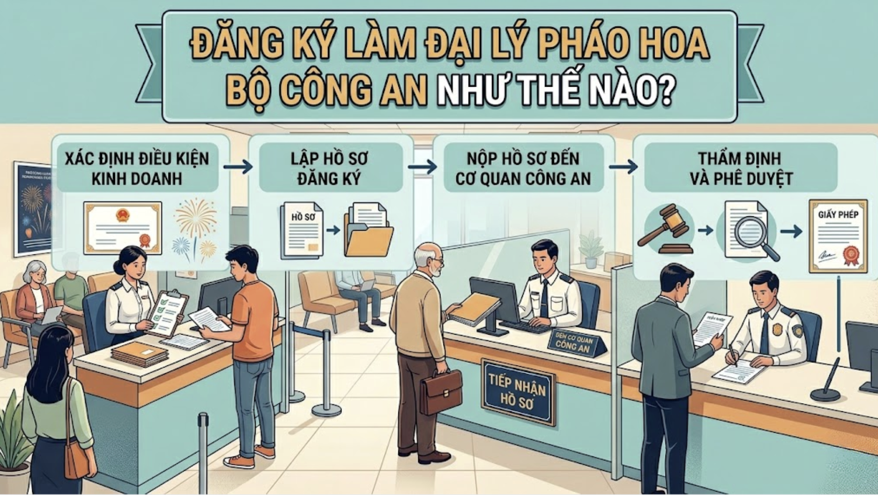 Đăng ký làm đại lý pháo hoa bộ công an